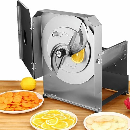 Affettaverdure elettrico con spessore regolabile, funzionamento manuale ed elettrico per cipolla, cavolo, pomodoro, ideale per uso commerciale