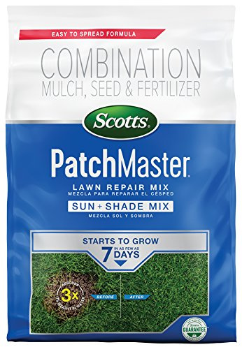 Scotts PatchMaster Lawn Repair Mix Sun + Shade Mix, Combination Grass Seed, Fertilizer, and Mulch, 4.75 lbs.
