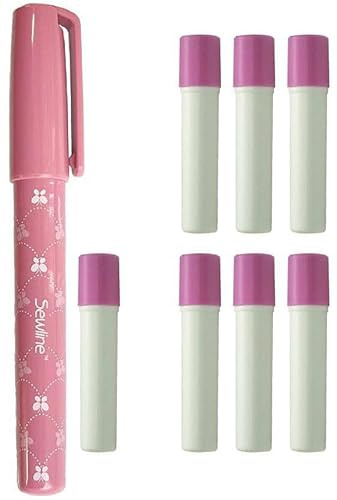 Sewline fabric glue pen PLUS 3 x double refill pack, EPP, no pins, dries clear, sewing & paper piecing