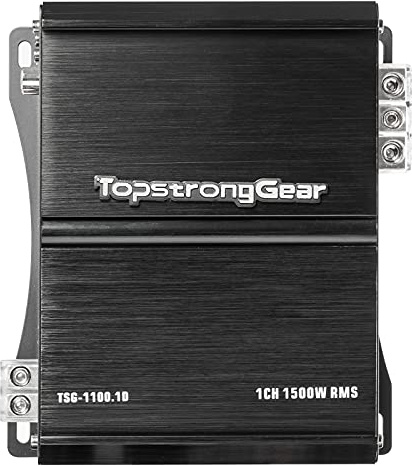 TOPSTRONGGEAR Amplificateur monobloc 1 Ohm 1500 W Classe D Gamme complète, 1/2/4 Ohm stable, contrôle à distance du caisson de basses, amplificateurs de caisson de basses