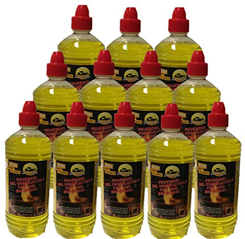 12x 1 Liter Flaschen Brenngel Gelkamine Ethanolkamine Wandkamine Gel Bioethanol