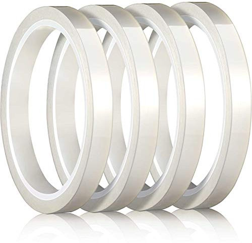 Zonon 4 Piezas 108 Pies Cinta Térmica para Sublimación Cinta de Prensa de Calor Transparente Cinta Termorretráctil de Transferencia de Alta Temperatura para Impresión Electrónica (4 Piezas, 10 mm)