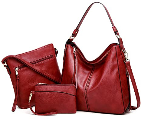 Pahajim Bolso Mujer Bandolera Grande PU Cuero Bolso de Hombro Shopper Elegante Bolsos Hobo Conjunto de Bolsos y Cartera para Trabajo, Compras y Viajes