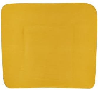 Meyco Baby Uni Wickelauflagenbezug (weich und hautfreundlich, aus 100% Baumwolle, waschbar, einfache Pflege, trocknergeeignet, Größe: 85 x 75 cm), Ockergelb