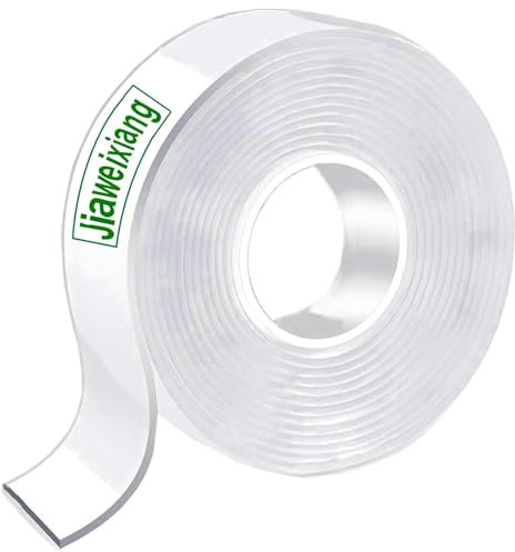 Double Sided Mounting Tape Heavy Duty, Clear Multipurpose Removable Sticky Strips, Reusable Strong Wall Tape Picture Hanging Strips Poster Carpet Tape, 3m X 2cm