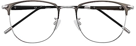 GUDVUE Blue Light Glasses, Computer/Gaming/TV/Phones Glasses for Women/men, Anti Glare/UV400/Eye Strain, Shiny Gunmetal Pro