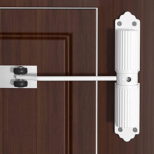 Automatic Hydraulic Door Closure Heavy Duty Gate Closer For Interior Exterior,Safety Spring Loaded Door Closer,Overhead Fire Rated Door Closer,with Adjusting Rod And Screws (2 Styles) (Color : Wit,