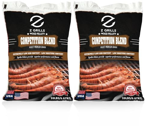 Z GRILLS Träpellets för rökgrill och grill, 100% helt naturlig ädelträ-tävling – pellets blandning, 18 kg