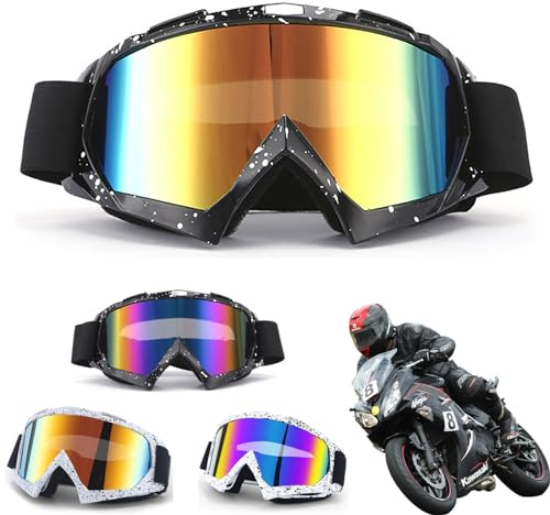 DONGZQAN Motocrossglasögon, skidglasögon, motorcykelglasögon, skidglasögon, crossglasögon med skumstoppning, både för kvinnor och män, lämpliga för utomhussporter
