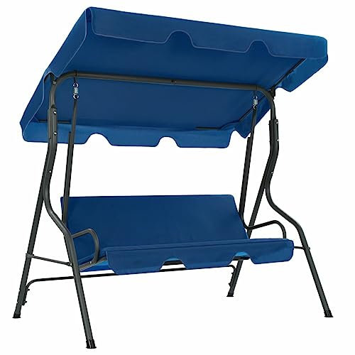 LAPOOH Hollywoodschaukel, Gartenschaukel, Garten Schaukel, Schaukelgestell, Schaukel Garten, Schaukelgerüst, Dunkelblau 170×110×153 cm Stoff
