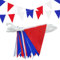 YUHGENWI 20M 56pcs Bunting Banner, wasserdichte wiederverwendbare Wimpel für Party Dekorationen Geburtstag, Rot, Blau, Weiß, 22 x 16 cm