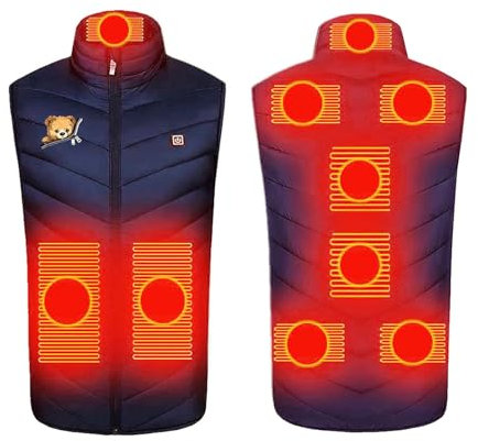 Battnot Heizweste Damen Herren mit Kapuze, Beheizte Weste Damen Herren, Leichte Elektrische Wärmeweste für Männer Frauen, Geeignet Zum Radfahren, Steppweste Warme Weste Winterjacke Outdoor-Arbeit