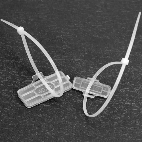 QWORK® 100 Stück Wasserdichte Kabelbeschriftung mit Nylon Kabelbinder - Eingebettetes Kabelmarkierer in 2 Größen (30x10mm, 40x20mm)