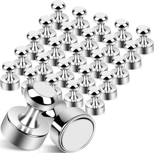 25Pcs Strong Fridge Magnets, Refrigerator Magnets for Whiteboard, Magnetic Push Pins Small Whiteboard Magnets for Classroom, Magnetic Decorative Magnets, Locker Accessories and Dry Erase Magnets