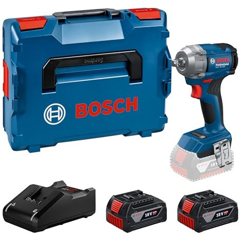 Bosch Professional 18V System Akku-Drehschlagschrauber GDS 18V-350 (Set mit 2x 4.0 Ah Akku + GAL 1840, L-BOXX)