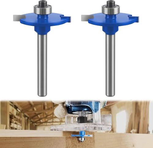 HELION 2PCS Biscuit Jointer, Biscuit Jointer Router Bit Biscuits Joint Slot Cutter Router Bit 1/4 Shank Wood Bi scuit Cutter, Wooden Biscuits for Jointers for Slotting Grooving Rebating Applications