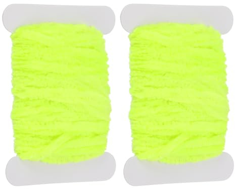 PATIKIL Chenille pour Mouches Total 10 M, 2 Pack Rayon Chenille pour Mouches Matériaux Fil pour Mouches Fournitures pour Fabrication Hameçon Jig Fabrication Modèles De Mouche Pêche, Yellow