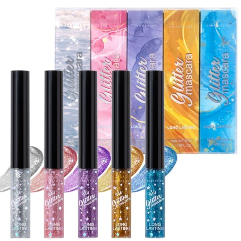 Máscara De Pestañas Con Brillo, Rímel Volumizante 5x, Maquillaje De Ojos Impermeable, Efecto Volumizante 5x Con Acabado De Brillo, Fórmula Impermeable Y A Prueba De Manchas, 12.5x15.6 Cm, Para Cosméti