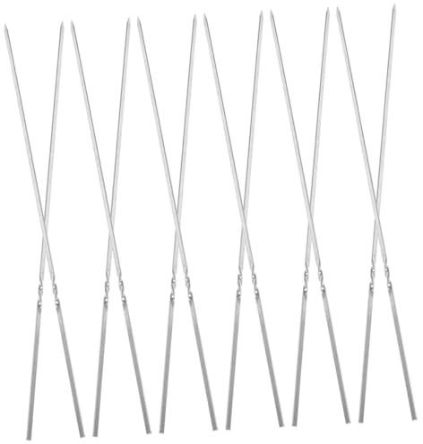 LIGIGWASH 20 piezas Brochetas Inoxidable para Barbacoa Skewers Planos Reutilizables para Kebab y Verduras para Camping y Actividades