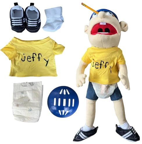 Dhqkqg Jeffy Puppet Plush Toy Doll, 60cm Jeffy Hand Puppet for Play House, Funny Puppet's Toy, for Party Role-Playing