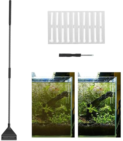 Biniveil Cepillo para Acuario,Limpiador con Raspador para Tanques De Peces | Accesorio Raspador para Terrarios Estanques y Hogar