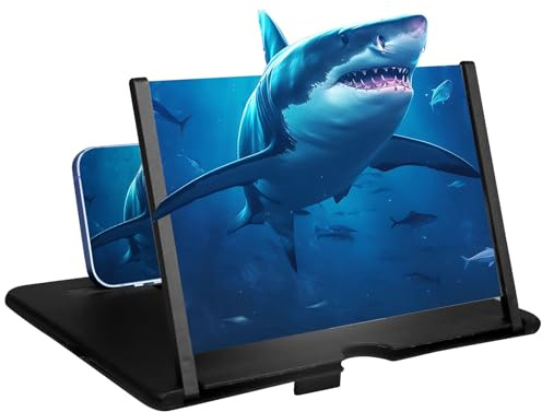 Mobile Phone Magnifier Screen，A 3D high-Definition Screen Extender for Movies, Videos and Games，Compatible with All Smartphones，Portable Magnifying Screen for Elderly（Black，10 Inch）