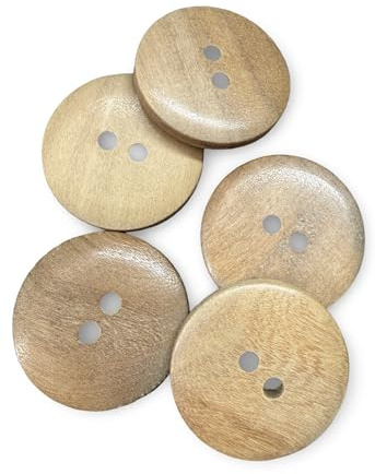 Olivträknappar natur – 10 stycken träknappar runda med 2 hål – valbar storlek 11 mm – 34 mm – äkta olivträ – syknappar för sömnad, stickning, gör-det-själv (16 mm)