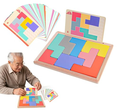 SIXHAOBU Activités Sur la Démence pour Les Personnes Âgées, Jeux de Mémoire de Couleur pour Adultes, produits en bois faciles pour les personnes âgées Pour Adultes Atteints De Démence