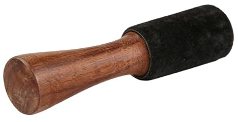 Odorkle Sångskålsslaga med Trähandtag och Fårskinnshuvud för Meditation (18 cm lång 4 cm bred)