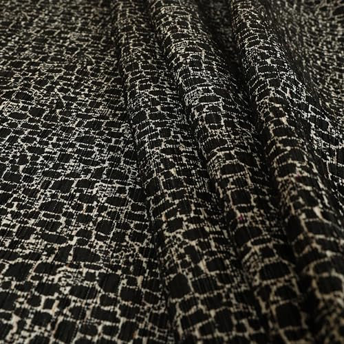 Redbrick Mill Fabrics Hochwertiger Chenille-Polsterstoff mit Steinmuster, schwarz (Meterware)