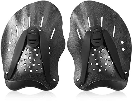 HOUSON 1 Paia di Pagaia per Nuoto Mano Pagaie per Allenamento Nuoto con Cinghie Regolabili per Avambraccio Allenamento della Forza Attrezzature per Esercizi in Piscina Accessori per Adulti