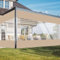 Jianyana Outdoor Vorhang Wetterfest Mit öSen, 650G/M² Transparente Plane Mit öSen Abdeckplane FüR AußEnbereich Plane Durchsichtig(Khaki 2.4 * 2.4m)