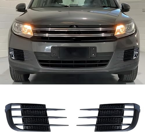 awliye Nebelscheinwerfer Gitter Golf 6 GTI Frontstoßstange Blende Lampen Nebelscheinwerfer Kühlergrill Abdeckung Verkleidung Rahmen Schwarz Vorne Links und Rechts für Golf 6 2.0 TDI VI 2009-2013