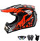Set Casco Motocross con Guanti/Occhiali/Maschera/Rete Moto Elastica, Nero e Rosso, Kit Casco Moto Cross Unisex Adulto Downhill Offroad Enduro Caschi Moto Sportivi con Fodera Rimovibile(A,XL(58~59cm))