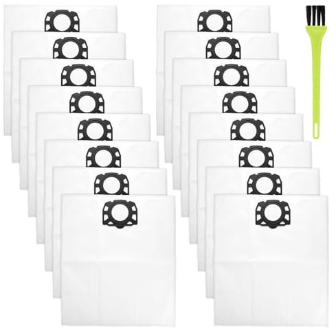 16 Stück KFI 487 Staubsaugerbeutel für Kärcher WD4,WD5,WD6,WD5P,WD6P, MV 4, MV 5, MV 6 Staubsauger,Ersetzt Beutel Staubbeutel Trockensauger und Waschsauger