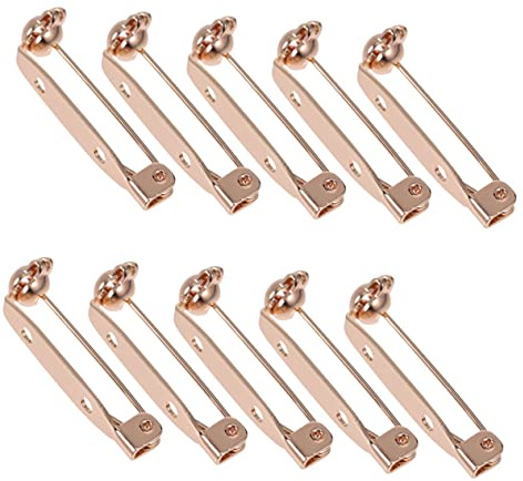 Mikikit Set 10 Spille di Sicurezza Posteriori per Spille Artigianali Fai da Te, Accessori per Gioielli Resistenti allo Sbiadimento, per Creazioni, Cucito e Fiori All'occhiello