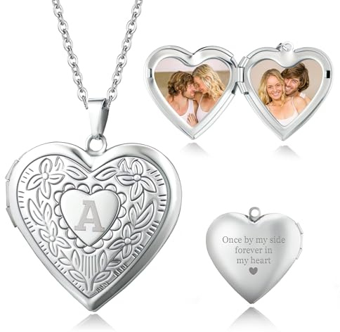 Easycosy Collana Con Foto Personalizzata, Ciondolo a Cuore Personalizzato, Collane con Foto Personalizzata per Donna, Idee Regalo 2026 per Amica, Lei, Bambina, Coppia, Catena da 50 cm