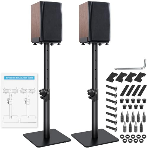 OUUTMEE Lot de 2 Supports d'Enceinte en 2 Parties, Jusqu'à 10KG