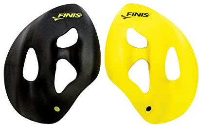FINIS Iso Swim Training Paddles - Stroke Technique Trainer - Isolates Muscle Groups - Strapless - Black/Yellow - Small
