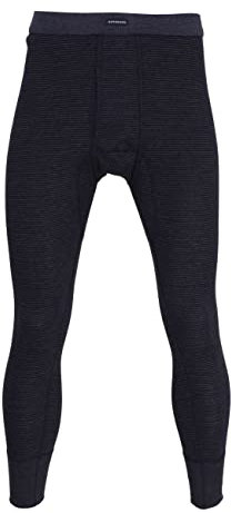 Götzburg Herren Premium Lange Unterhose, Baumwolle, Feinripp, blau, gestreift, mit Bündchen, mit Eingriff 7