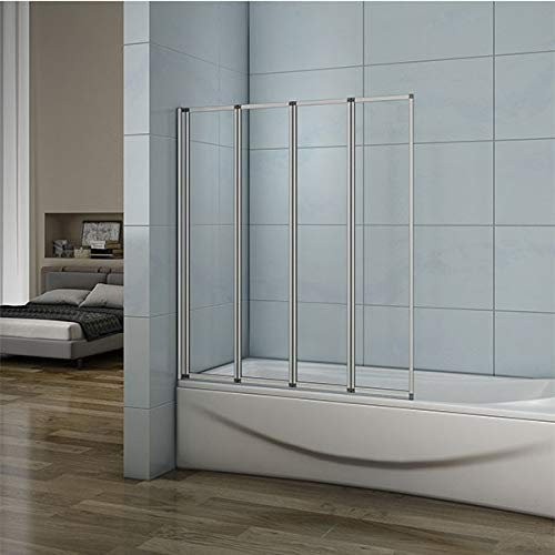 Xinyang 900x1400mm Folding Shower Screen Bath Screen Glass Panel 4 Fold