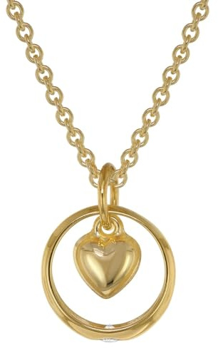 trendor Taufring Anhänger Herz 333 Gold + plattierte Silberkette 39470-42 42 cm