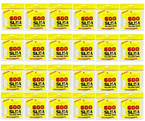 600-15000 x PALMER Cigarette Tobacco Filter SLIM Tips Rolling Paper Resealable Black Yellow Bags Smoking UK FREE P&P (MEGA BOX (15000 Filter Tips))