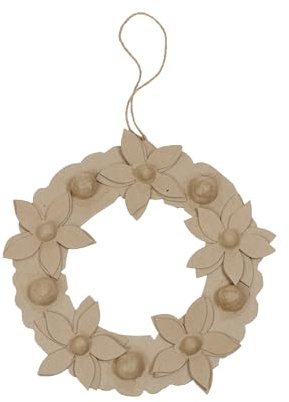 Décopatch HD067C - Brown paper mache holder 2x29x29 cm, Flower wreath - DIY - Customisable Décor - Completely Personalise - Creative + Leisure Activity