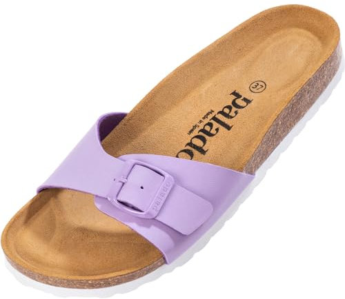 Palado Pantoletten Damen Malta Matt – gefertigt in Spanien – Veloursleder-Decksohle – matte Oberfläche – EVA-Sohle – Weichfußbett für besten Komfort Flieder UK8 - EU41