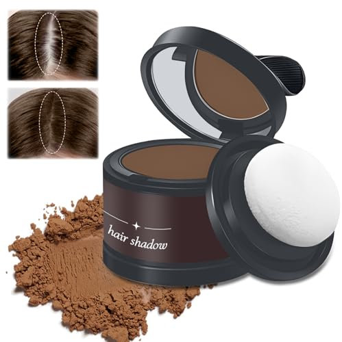 Retocador de raíces en polvo, Corrector para las raíces del cabello, 4g Powder Hair, Retoca Raíces Polvo para Densificar El Cabello, Uso para Rellenar el Cabello Debilitado (Café Profundo)