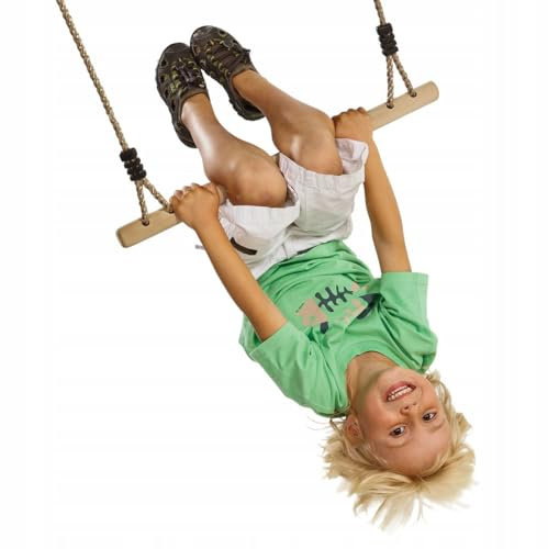 GigiToys® Trapez schaukel | 58 x 3,5 cm | Trapezstange | Turnen mit Holzschaukel | Schnurschaukel für den Spielplatz | Turngeräte für Kinder Indoor und Outdoor | max. 50 kg, nuu81fwu