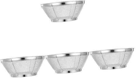 Parliky 4 Pz Setaccio Lava Riso in Acciaio Inox Scarico Della Tensione Tappo Del Lavandino Lavello Filtro Per Il Tè Cesto Di Cesto Ciotole Di Pasta Cestino Pentola Acciaio Inossidabile