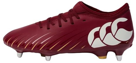 Canterbury Botas de rugby CCC Speed Falcon Soft Ground Team unisex, Dalia Roja, 4 UK