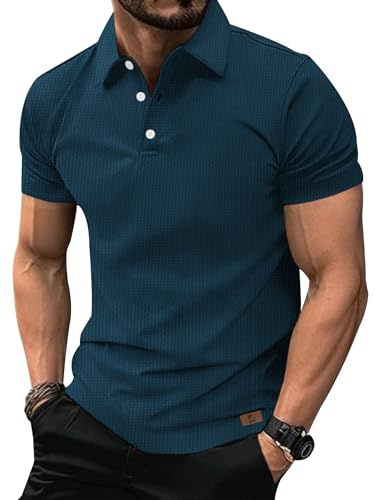 zitysport Polos Hombre Polo Funcional Golf Manga Corta Camisa Transpirable Camisa Hombre Camiseta Básica Hombre Polos de Trabajo Verano Camisa Deportiva Hombre